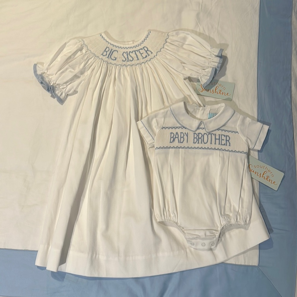 Baby Brother Bubble and Big Sister Dress, NWT
